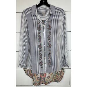 Chico's Long Sleeve Blouse Women's Size 2=2X